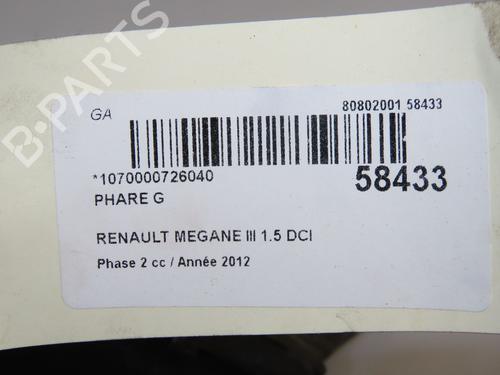 Left headlight RENAULT MEGANE III Hatchback (BZ0/1_, B3_) 1.5 dCi (BZ09, BZ0D, BZ1W, BZ29, BZ14) | BP36939902C28  - Image 6