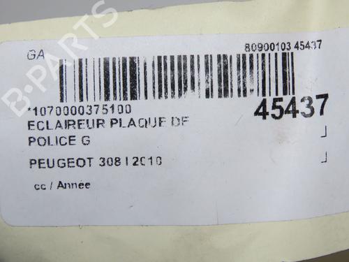 Used Licence plate light Licence plate light PEUGEOT 308 I (4A_, 4C_) 1.6 16V (120 hp) 14880875 14880875