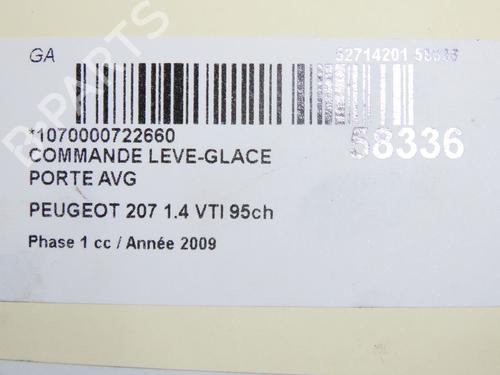 Used Left front window switch Left front window switch PEUGEOT 207 (WA_, WC_) 1.4 16V (95 hp) 33728132 33728132