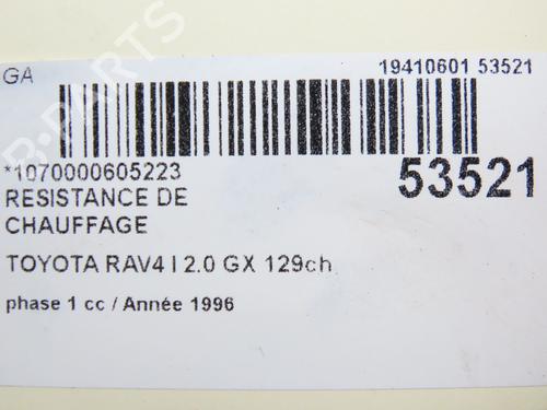 Varmeblæsermodstand TOYOTA RAV 4 I (_A1_) 2.0 4WD (SXA10, SXA11) (129 hp) 28829315