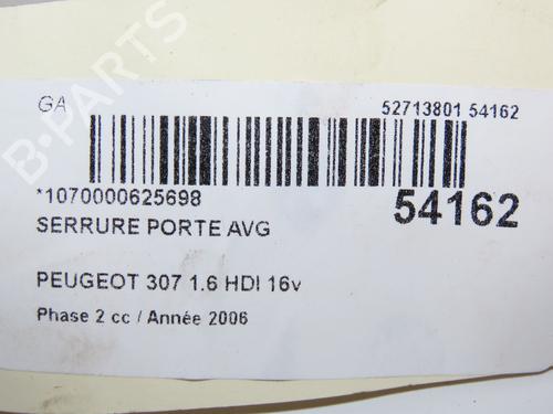 Front left lock PEUGEOT 307 (3A/C) 1.6 HDi | BP29128794C98 