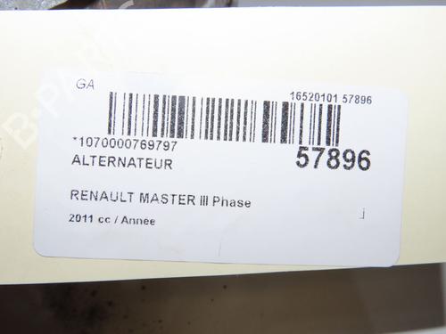 Used Alternator Alternator RENAULT MASTER III Van (FV) 2.3 dCi 125 FWD (FV0C, FV0D, FV0G, FV0H, FV0J, FV0K,... (125 hp) 40437810 40437810