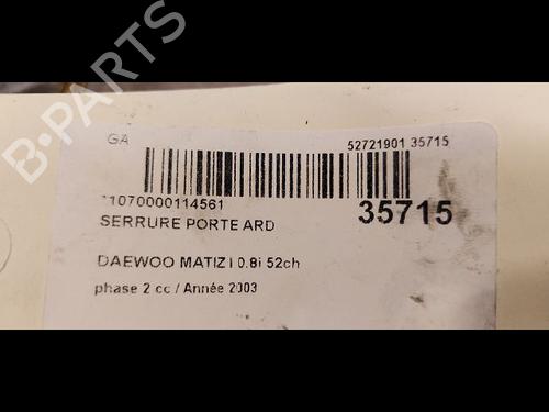 Used Rear right lock DAEWOO MATIZ (M100, M150) 0.8 (52 hp) 23176998