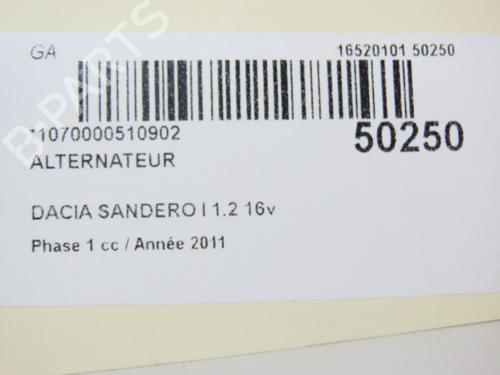 Alternator DACIA SANDERO 1.2 16V | BP19725563M7 