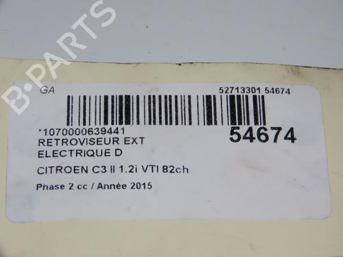 Bakspejl Højre CITROËN C3 II (SC_) 1.2 VTi 82 (82 hp) 31162651