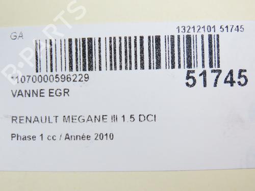 Used Egr RENAULT MEGANE III Grandtour (KZ0/1) 1.5 dCi (KZ1M, KZ1W, KZ0R) (106 hp) 28828894