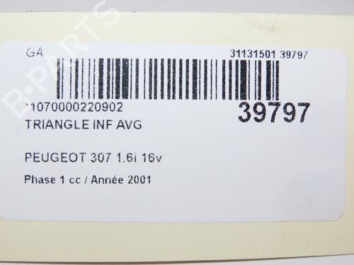 Left front suspension arm PEUGEOT 307 (3A/C) 1.6 16V | BP19668621M12 