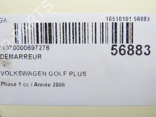 Starter VW GOLF PLUS V (5M1, 521) 2.0 TDI 16V | BP32223338M8