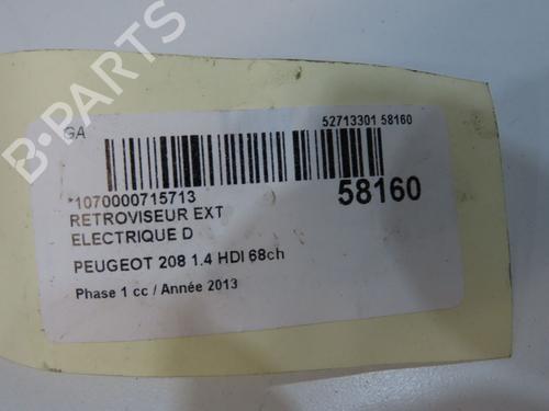 Used Right mirror Right mirror PEUGEOT 208 I (CA_, CC_) 1.4 HDi (68 hp) 33744824 33744824