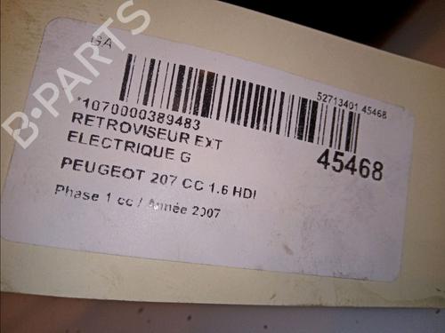 Used Left mirror Left mirror PEUGEOT 207 CC (WD_) 1.6 HDi (109 hp) 11832919 11832919