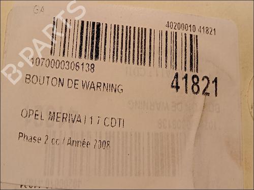 warning-switch-opel-meriva-a-mpv-x03-17-cdti-e75-13268423-2003-2004-2005-2006-2007-2008-2009-2010-9617089 main image