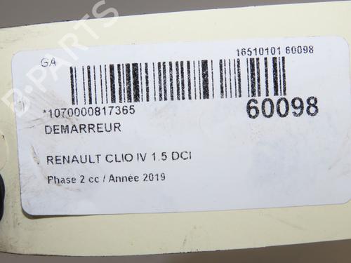 Used Starter Starter RENAULT CLIO IV (BH_) 1.5 dCi 75 (75 hp) 40437801 40437801