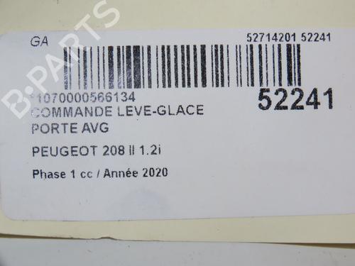 Used Left front window switch PEUGEOT 208 II (UB_, UP_, UW_, UJ_) 1.2 PureTech 100 (101 hp) 26381274