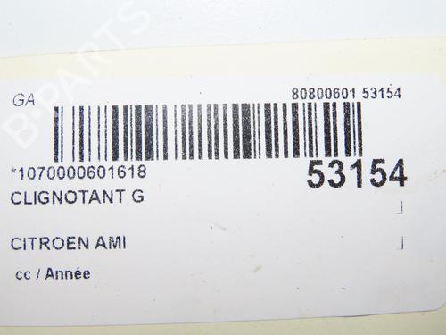 Used Left front indicator Left front indicator CITROËN AMI (9A_) Electric (9AZ2CA) (8 hp) 36495622 36495622