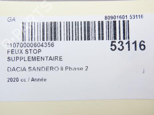 Used Third brake light DACIA SANDERO II 1.0 LPG (B8ML) (101 hp) 28832888