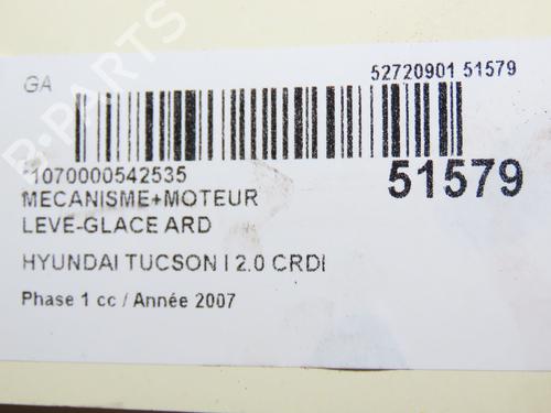 Used Rear right window mechanism HYUNDAI TUCSON (JM) 2.0 CRDi All-wheel Drive (140 hp) 28831792