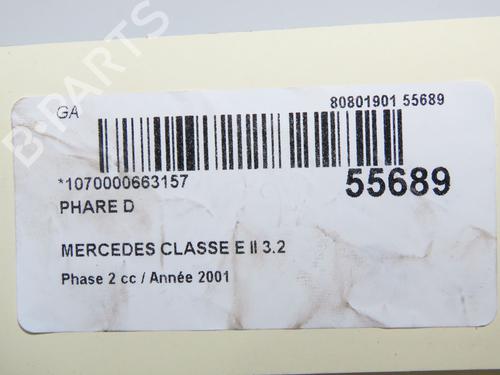 Right headlight MERCEDES-BENZ E-CLASS (W210) E 320 CDI (210.026) | BP32399729C29 