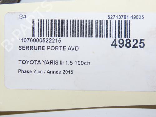 Front right lock TOYOTA YARIS (_P13_) 1.5 Hybrid (NHP130_) | BP19326579C97 