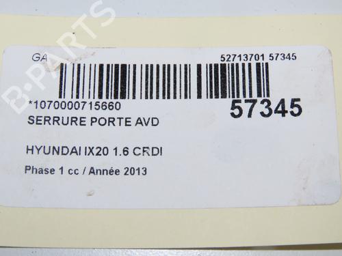 front-right-lock-hyundai-ix20-jc-2010-2011-2012-2013-2014-2015-2016-2017-2018-2019-32768859 main image