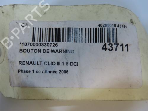 Advarselskontakt Advarselskontakt RENAULT CLIO III (BR0/1, CR0/1) 1.5 dCi (C/BR0G, C/BR1G) (68 hp) 34387512 34387512