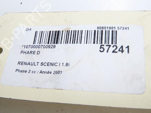 Used Right headlight RENAULT SCÉNIC I MPV (JA0/1_, FA0_) 1.8 16V (JA12, JA1R, JA1M, JA1A) (115 hp) 31819628