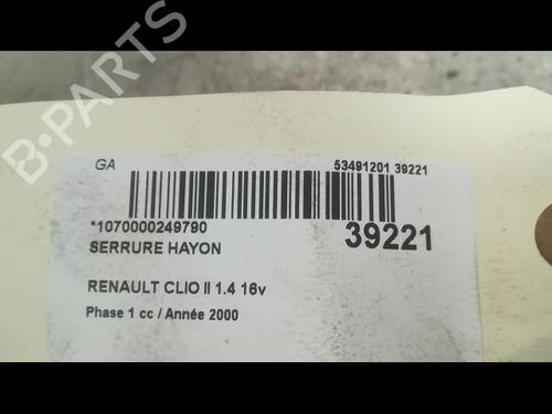 Tailgate lock RENAULT CLIO II (BB_, CB_) 1.4 16V (B/CB0P, BB13) | BP9609684C101