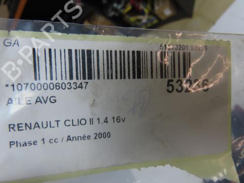 Used Left front fenders RENAULT CLIO II (BB_, CB_) 1.4 16V (B/CB0P, BB13) (98 hp) 28968346