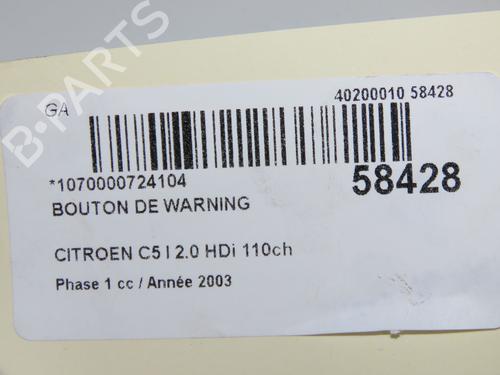 Warning switch CITROËN C5 I (DC_) 2.0 HDi (DCRHZB, DCRHZE) | BP33728057I22 - Image 4