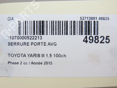 Used Front left lock TOYOTA YARIS (_P13_) 1.5 Hybrid (NHP130_) (101 hp) 19326581