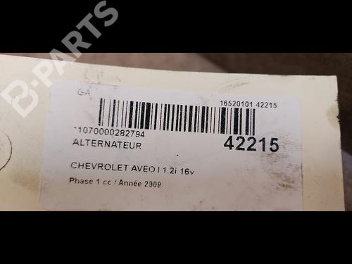 Alternator CHEVROLET AVEO / KALOS Hatchback (T250, T255) 1.2 LPG | BP9614500M7 