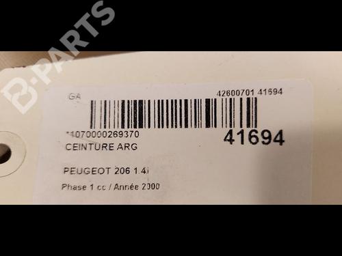 Venstre bak beltestrammer PEUGEOT 206 Hatchback (2A/C) 1.4 i | BP9612537C89 