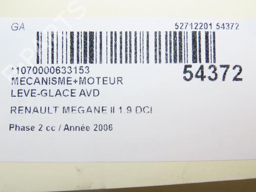 Used Front right window mechanism RENAULT MEGANE II (BM0/1_, CM0/1_) 1.9 dCi (131 hp) 28801905