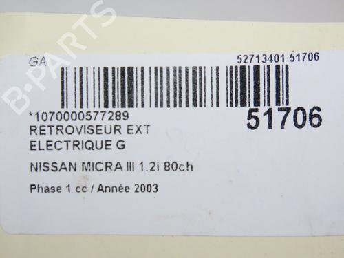 Left mirror NISSAN MICRA III (K12) 1.2 16V | BP23098741C26 