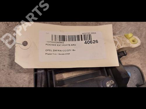 Rear right exterior door handle OPEL ZAFIRA A MPV (T98) 2.2 DTI 16V (F75) | BP9612236C130 