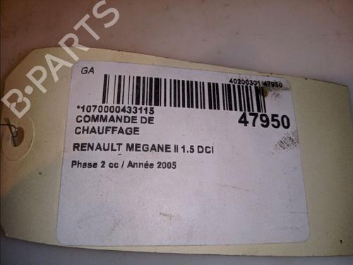Climate control RENAULT MEGANE II (BM0/1_, CM0/1_) 1.5 dCi (BM1F, CM1F) | BP12538311I5 