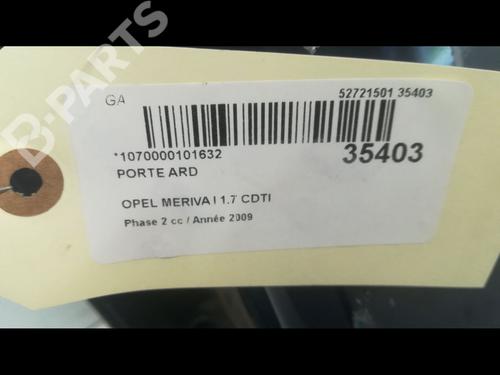 Dør høyre bak OPEL MERIVA A MPV (X03) 1.7 CDTI (E75) | BP9597285C5 