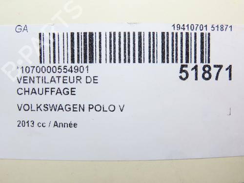 Heater blower motor VW POLO V (6R1, 6C1) 1.6 TDI | BP28967227M62 