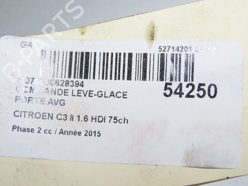 Used Left front window switch CITROËN C3 II (SC_) 1.6 BlueHDi 75 (75 hp) 31984634