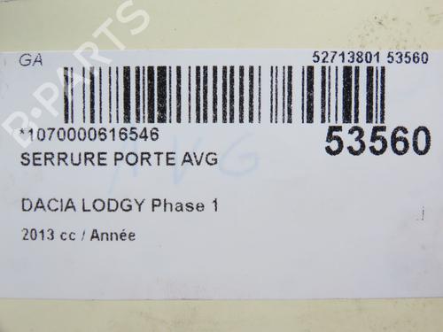 Venstre foran lås DACIA LODGY (JS_) 1.2 TCe (JSAY, JSM0) (115 hp) 28802034
