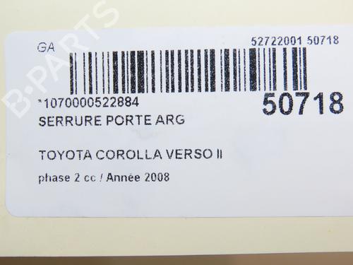 Used Rear left lock TOYOTA COROLLA Verso (ZER_, ZZE12_, R1_) 2.2 D-4D (AUR10_, AUR10R) (136 hp) 28831975