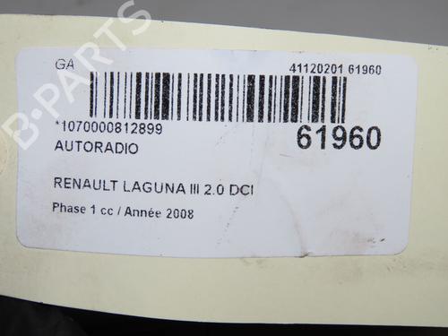 Used Radio Radio RENAULT LAGUNA III (BT0/1) 2.0 dCi (BT01, BT08, BT09, BT0E, BT0K, BT12, BT1C, BT1D,... (150 hp) 39893881 39893881