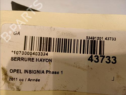 Tailgate lock OPEL INSIGNIA A (G09) 2.8 V6 Turbo OPC 4x4 (68) | BP11267576C101