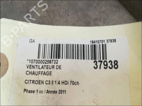Used Heater blower motor CITROËN C3 II (SC_) 1.4 HDi 70 (SC8HZC, SC8HR0, SC8HP4) (68 hp) 9610787