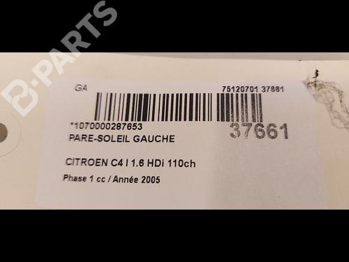 Left sun visor CITROËN C4 I (LC_) 1.6 HDi | BP9615102I1 
