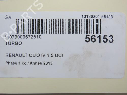 Turbo/Compresor RENAULT CLIO IV (BH_) 1.5 dCi 90 (90 hp) 31077268