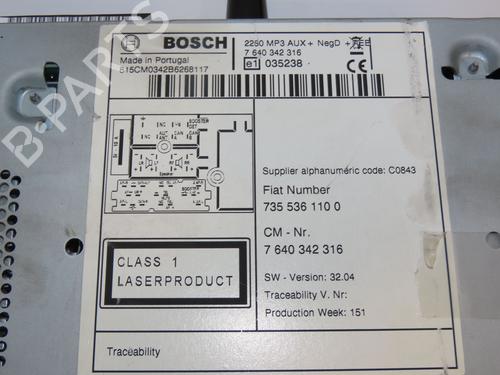 Radio FIAT FIORINO MPV (225_) 1.3 JTD Multijet | BP29441735E6 