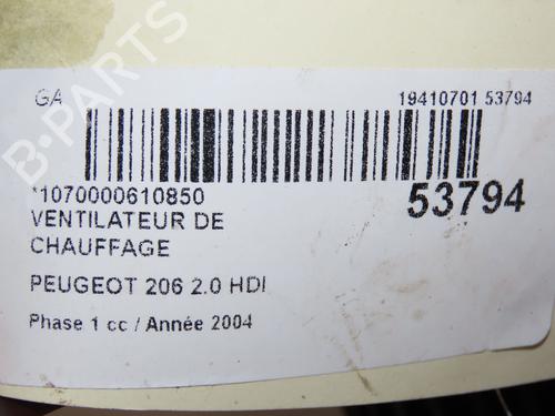 Ventilator motor PEUGEOT 206 Hatchback (2A/C) 2.0 HDI 90 (90 hp) 28829362