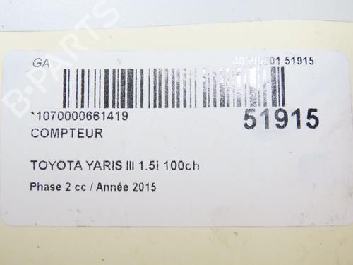 Used Instrument cluster TOYOTA YARIS (_P13_) 1.5 Hybrid (NHP130_) (101 hp) 29318772