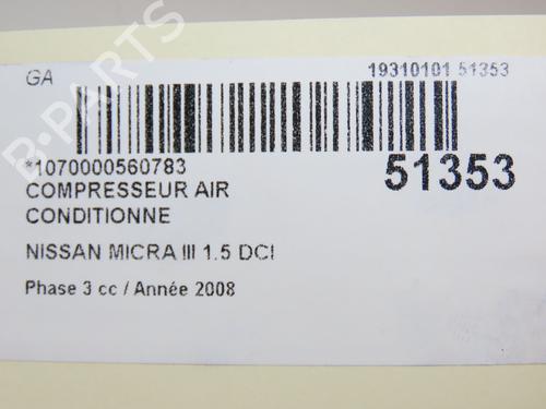 AC compressor NISSAN MICRA III (K12) 1.5 dCi | BP23098638M34