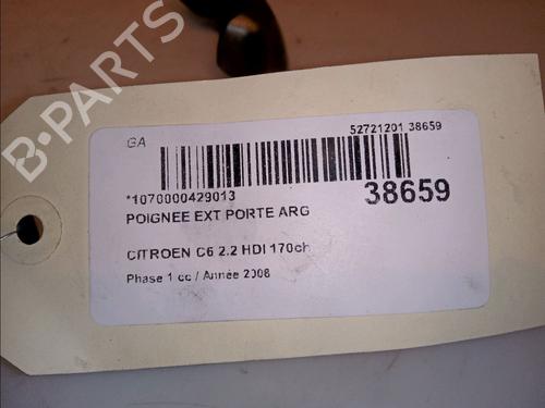 Used Rear left exterior door handle CITROËN C6 (TD_) 2.2 HDi (170 hp) 12173846